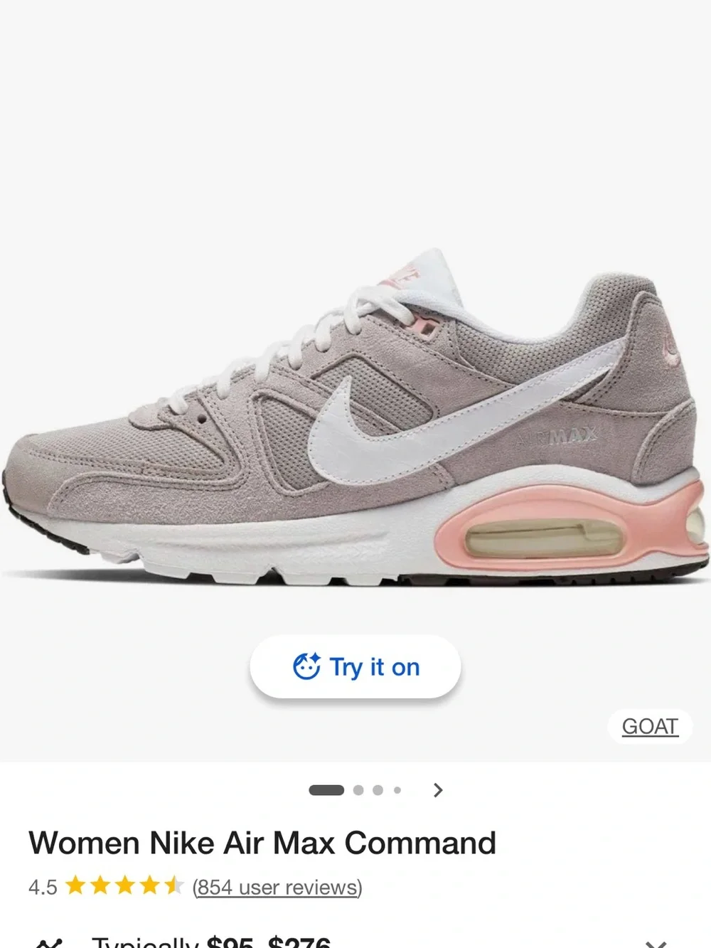Nike Women Air Max Command — Blush Pink & White